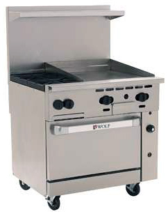 C36 Challenger XL Range with 24 inch Griddle Top and Two Burners