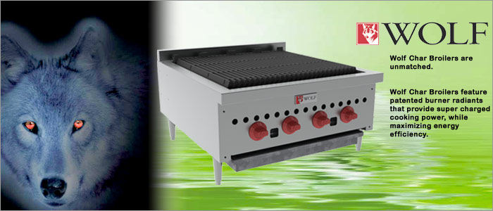 The time tested high efficiency Wolf SCB and ACB CharBroilers