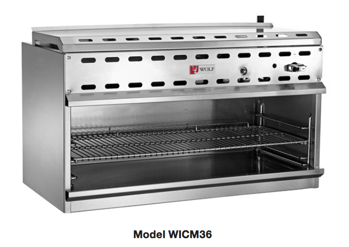 Wolf Range WICM series 36 inch Infrared Cheese Melter