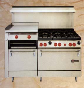 Wolf 59 Range Six Burners &amp; 22&quot; Manual Raised Griddle