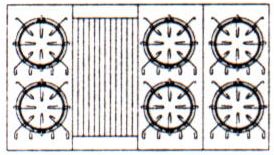 6 burners and 11" char broiler