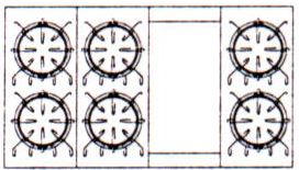 6 burners and 11" griddle