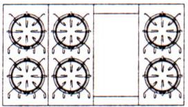 6 burners and 11" griddle 