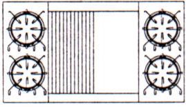 4 BURNERS 11" griddle AND 11" Char broiler