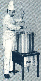 Stu Lasky with his Wolf Stock Pot Range