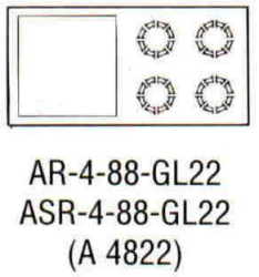 Four  Burners & 22" Griddle