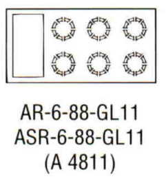 Six Burners & 11" Griddle